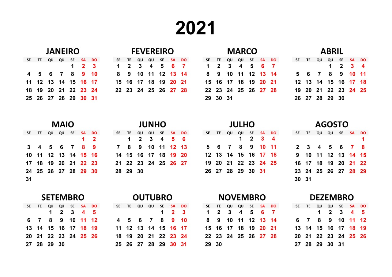 Calendário 2021